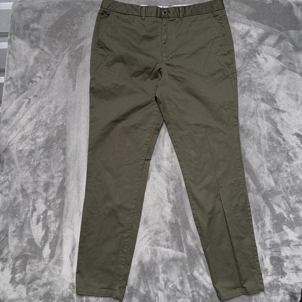 Perk Pants Mens‎ 38x34 Green Slim Fit Stretch Chino Flat Front Tapered Casual